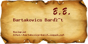 Bartakovics Barót névjegykártya